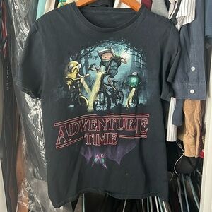 Adventure time inspired with stranger things t-shirt